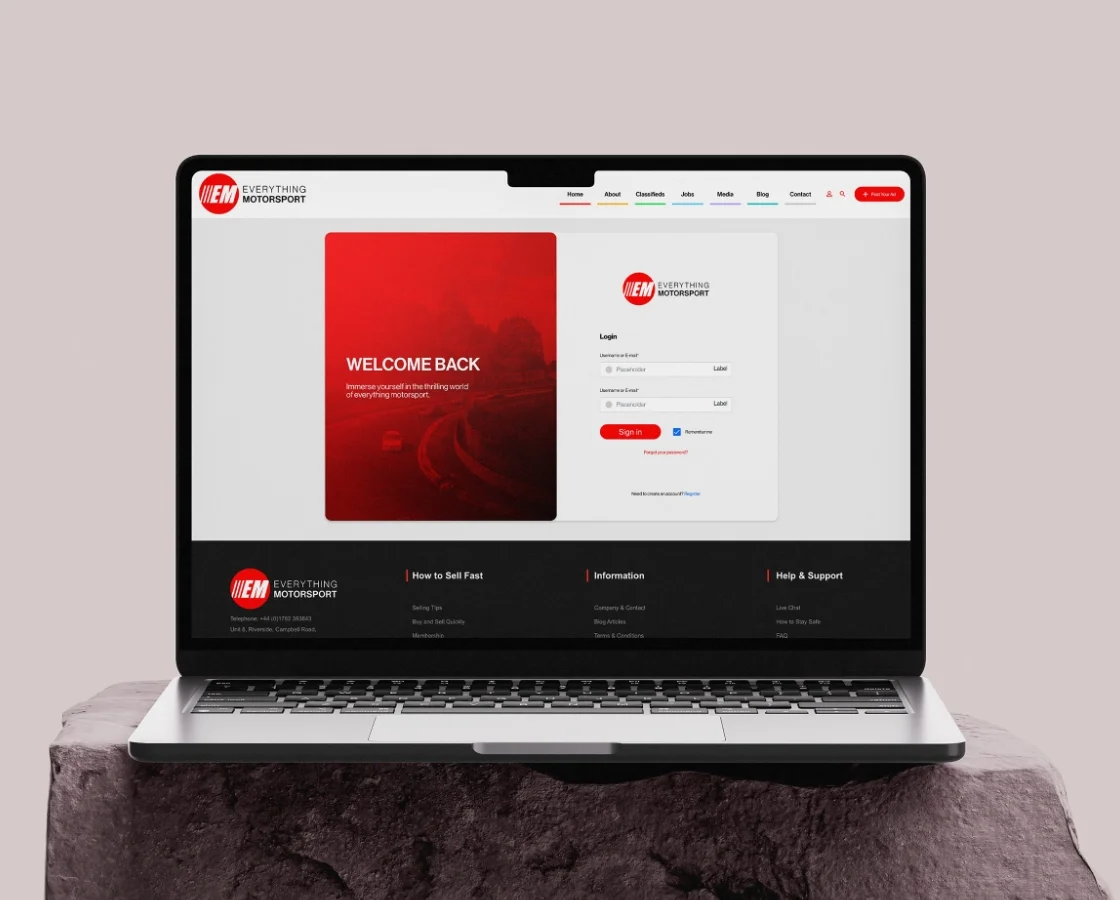 Dirs. development agency login portal interface for a corporate website