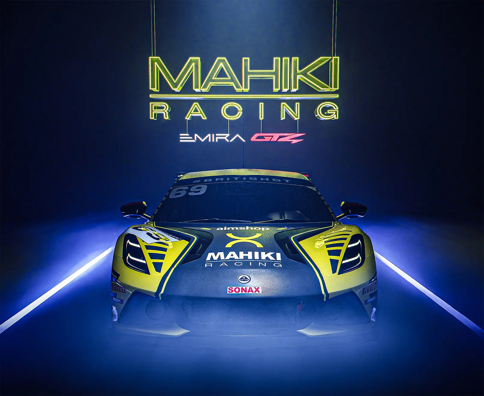 Disruptive digital agency partnership with Mahiki Racing featuring Lotus Emira GT4 launch visuals
